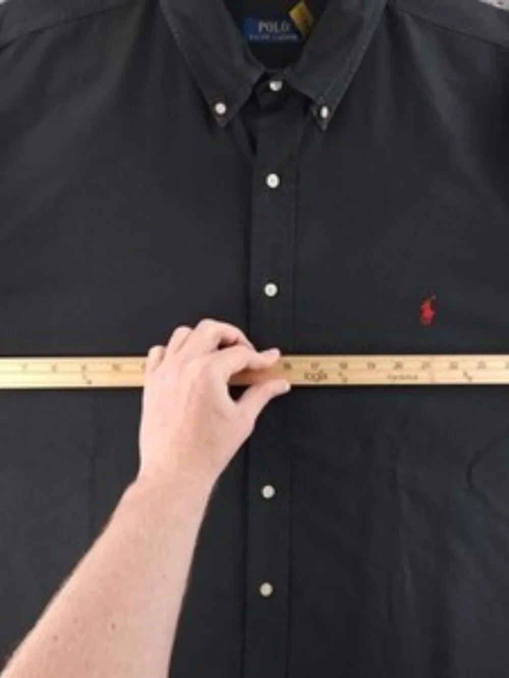 Polo Ralph Lauren 2XL Polo Ralph Lauren Logo Short Sleeve Button-Down Men Black
